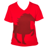 Karlslund T-Shirt V-Auschnitt mit Tölter rot S