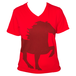 Karlslund T-Shirt V-Auschnitt mit Tölter rot L