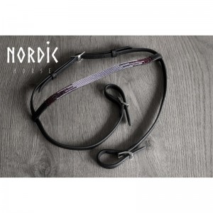Nordic Horse Kopfstück mit Microsteinchen lila-silber ZickZack VB