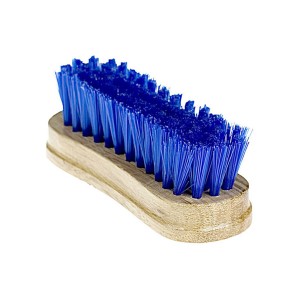 Horze Kopfbürste weich mit Holzrücken blau klein