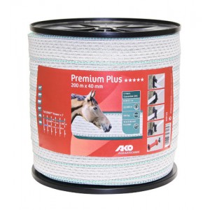 Kerbl Weidezaunband TriCond 40mm, 200m weiß/grün