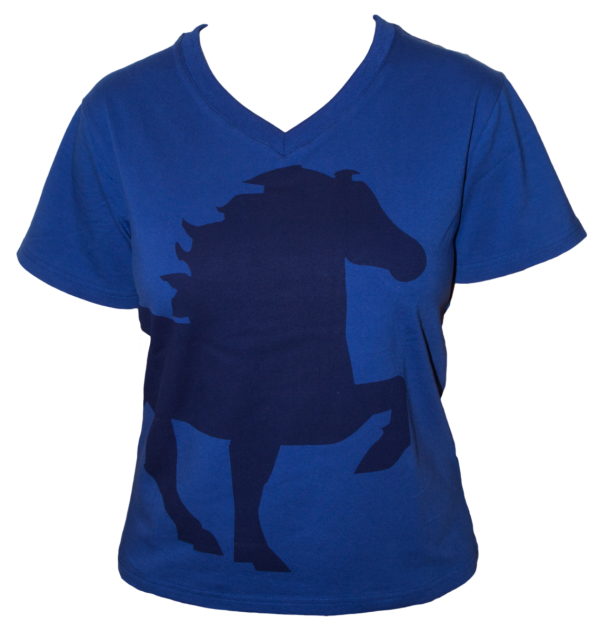 Karlslund T-Shirt V-Auschnitt mit Tölter blau L