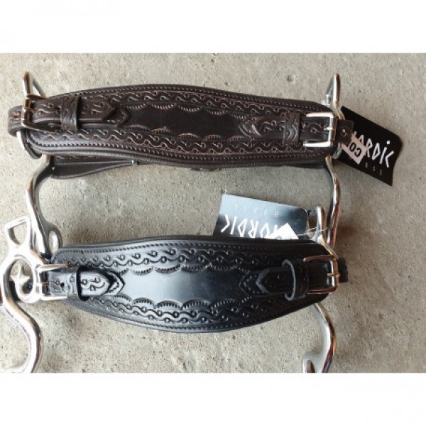Nordic Horse Hackamore mit Ziermuster Leder schwarz Cob
