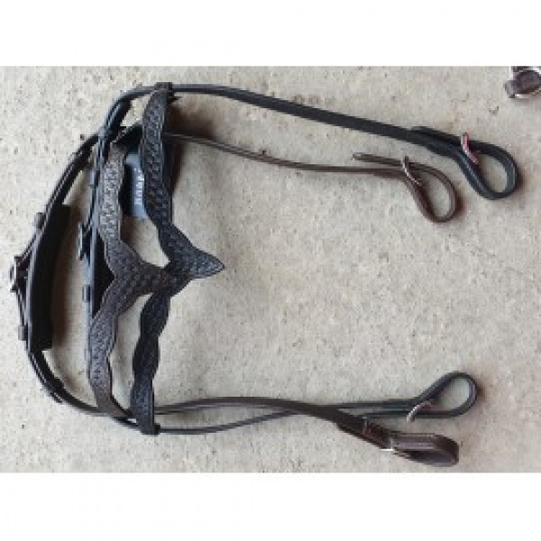 Nordic Horse Kopfstück schwarz Lederdruck